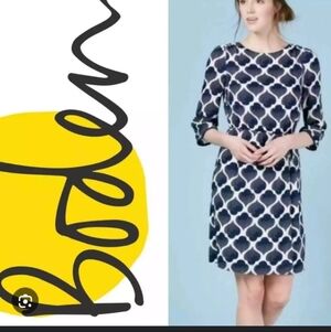 Anthropologie Boden Molly Dress Style WH989 Abstract Print Knee Length US 6